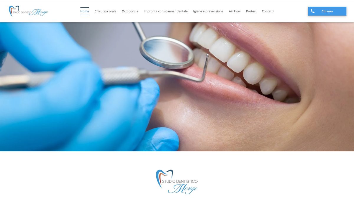 Anteprima del sito realizzato per Studio Dentistico Merigo