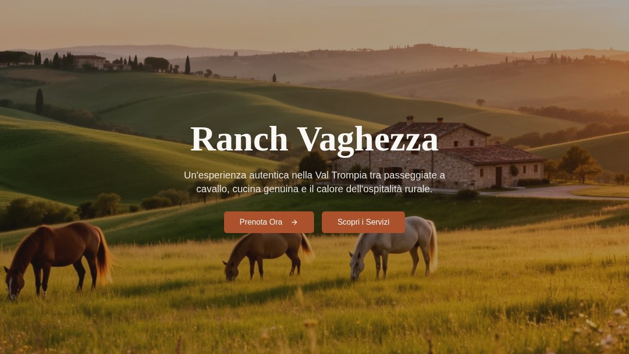 Anteprima del sito realizzato per Ranch Vaghezza