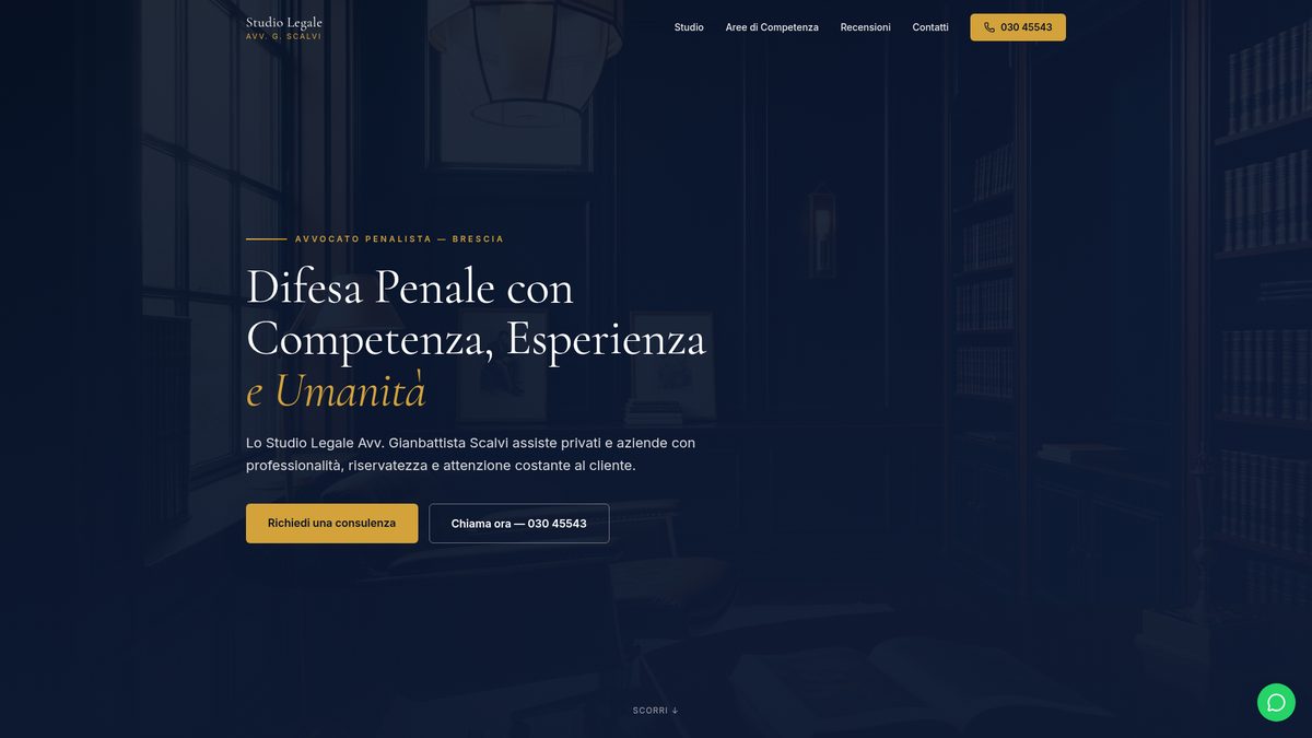 Anteprima del sito realizzato per Studio Legale Scalvi